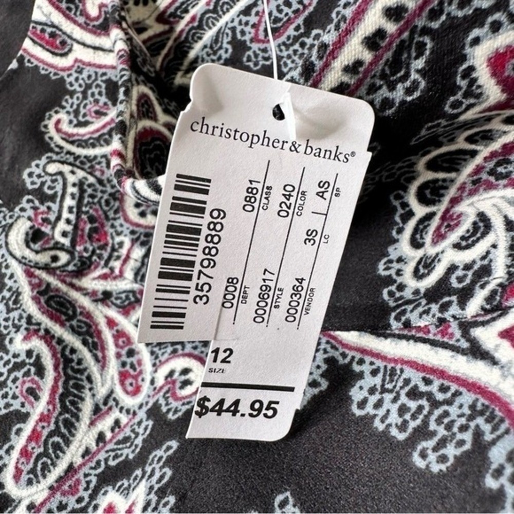 NWT Paisley Suede Business Midi Skirt Women's 12 Casual Cottagecore Fairy Hippie - Picture 5 of 8